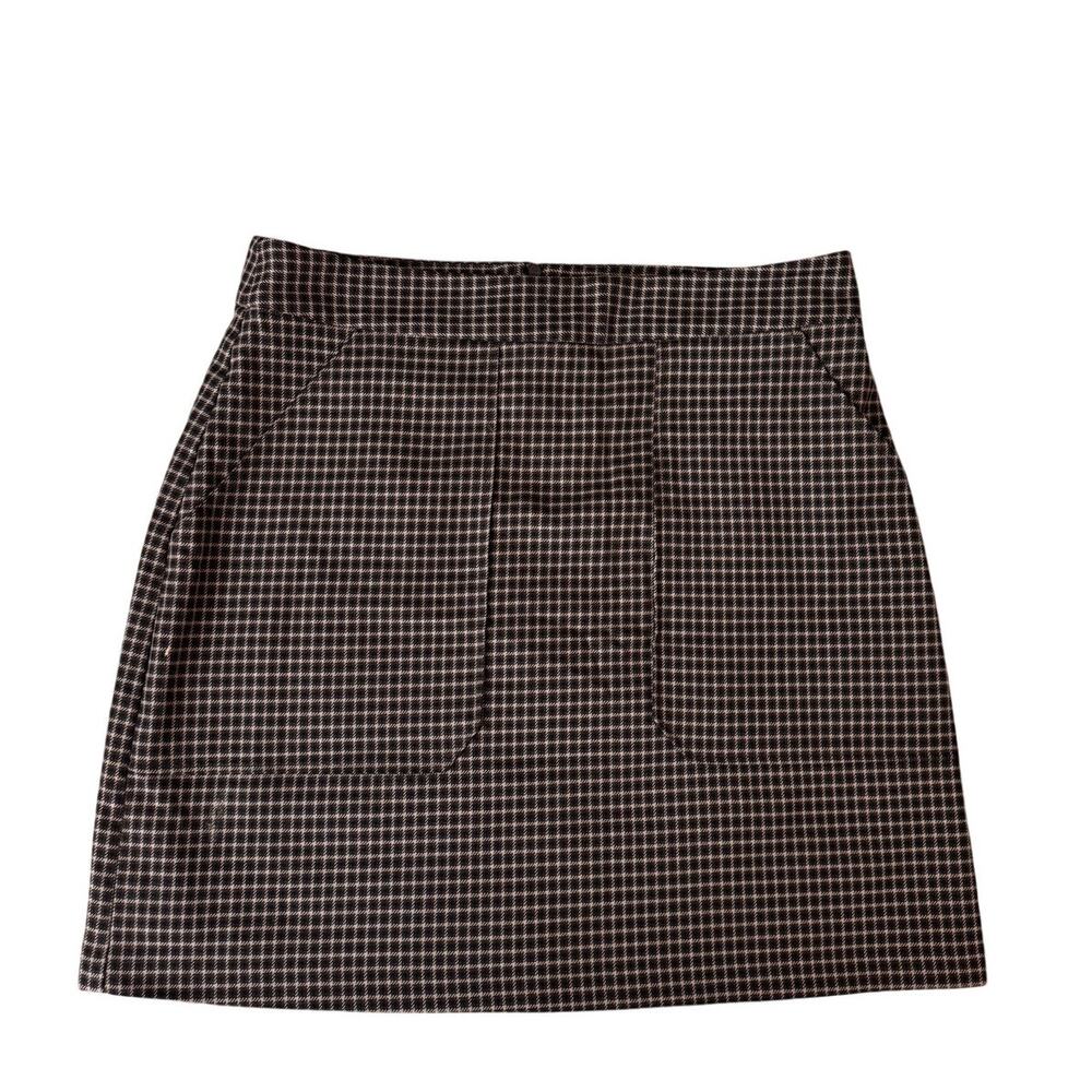 Banana Republic | Brown Houndstooth Preppy Mini Skirt | Size 12 Tall